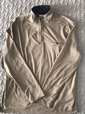 Men's Quarter-Zip Mock Neck Sweater - Tan